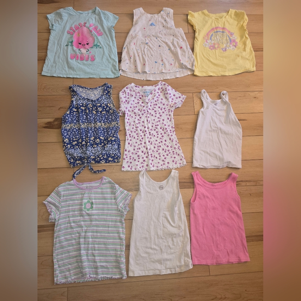 Lot Of Girls Summer Tops Size 7-8